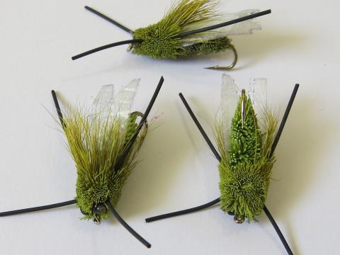 Deer Hair Cicada Olive with Rubber Legs