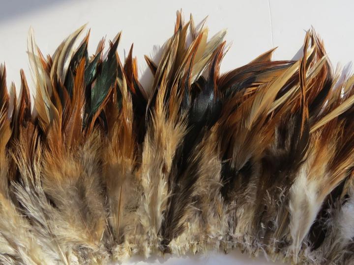Copper Cream Strung Feathers Longer Closeup 2