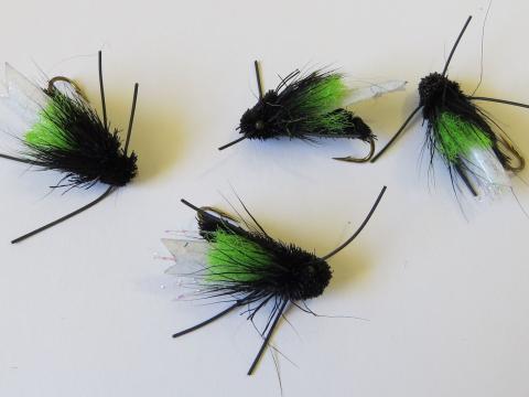 Black deer hair cicada with rubber legs