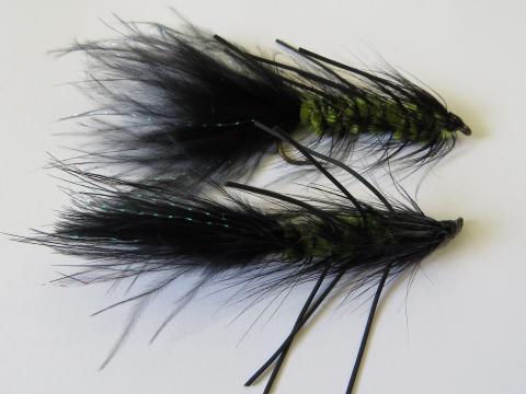Olive and Black Woolly Bugger with Rubber Legs