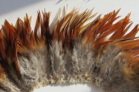 Copper Cream Strung Feathers Longer Closeup 1