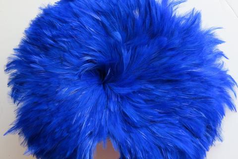 Royal Blue Strung Rooster Hackles Bulk