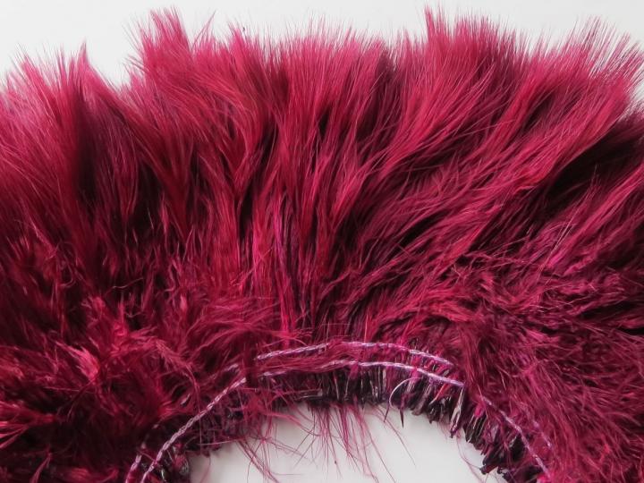 Burgundy Strung Marabou Feathers Closeup