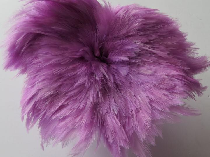 Lilac Rooster Hackle Strung Feathers Bulk