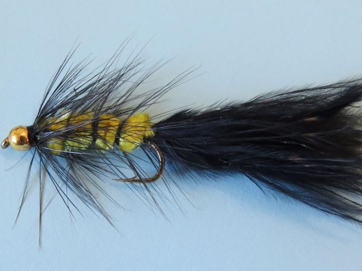 Bead Head Yellow and Black Woolly Bugger - Feathergirl