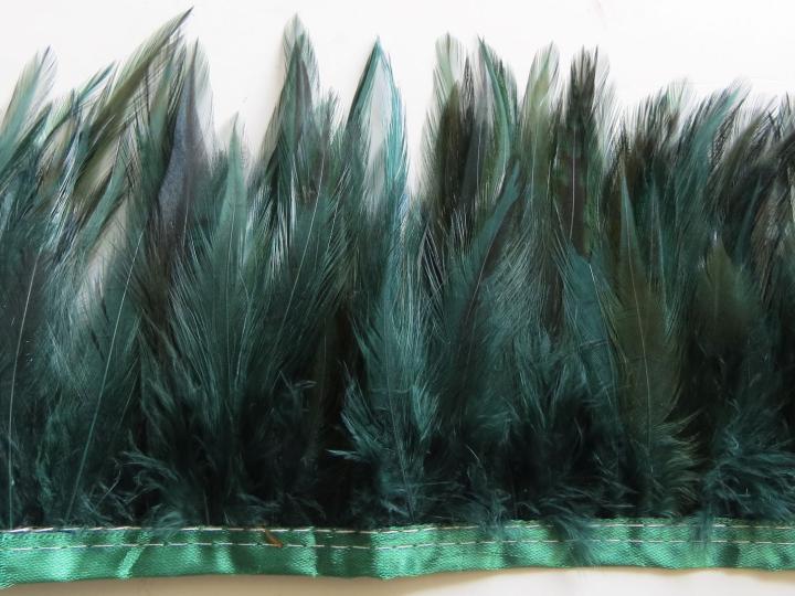 Emerald Green Ginger Hackle Banded Feathers