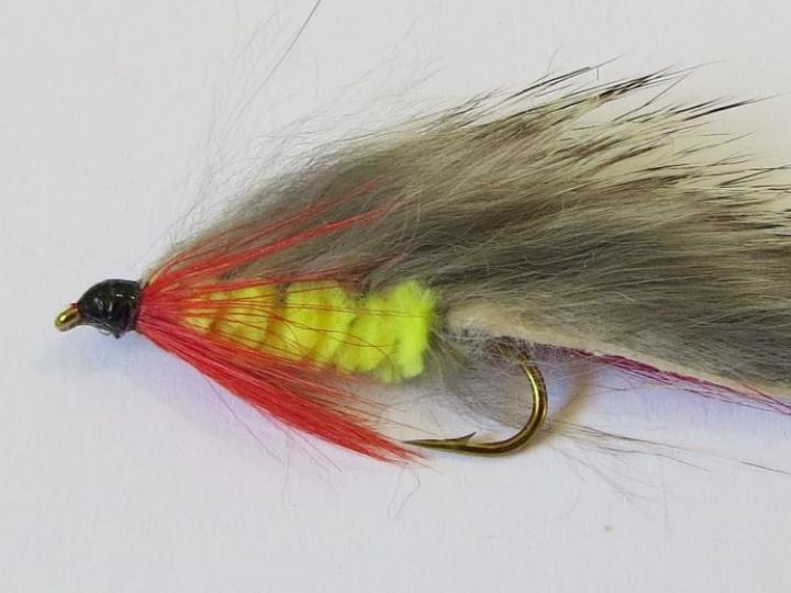 Yellow rabbit streamer fly