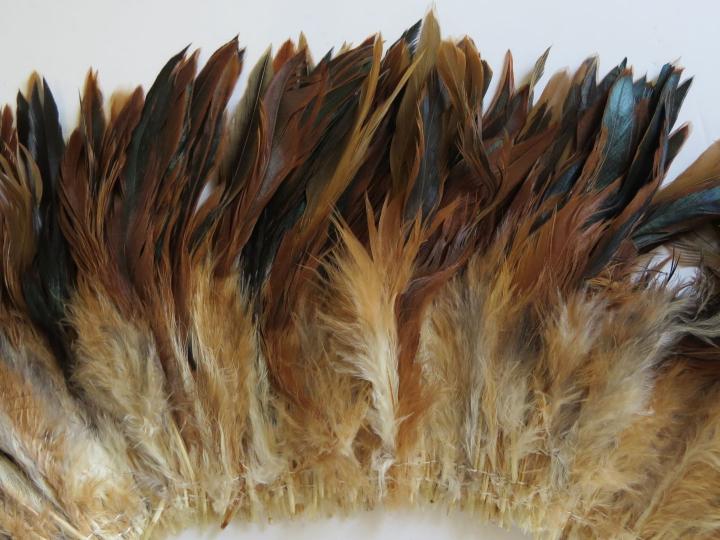 Copper and Green Strung Schlappen Feathers Longer