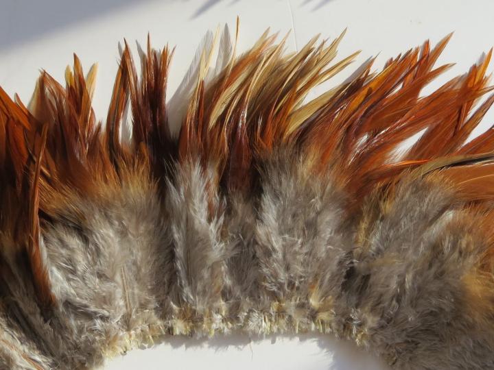 Copper Cream Strung Feathers Longer Closeup 1