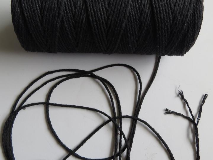 3 mm black cotton string