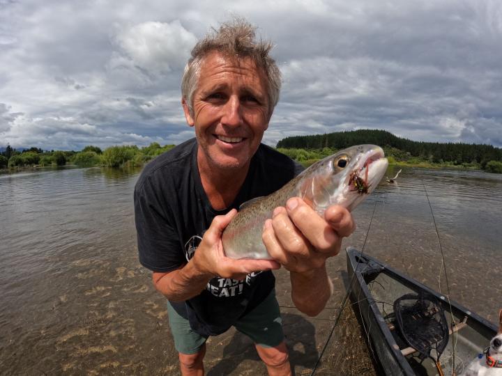 Blair with the first fish of the day