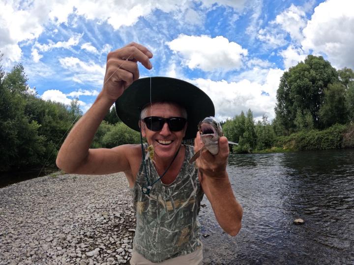 Dry/dropper with a bead head pheasant tail flashback nymph
