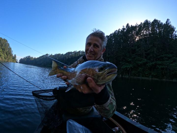 Blair using a cone head krystal brown woolly bugger
