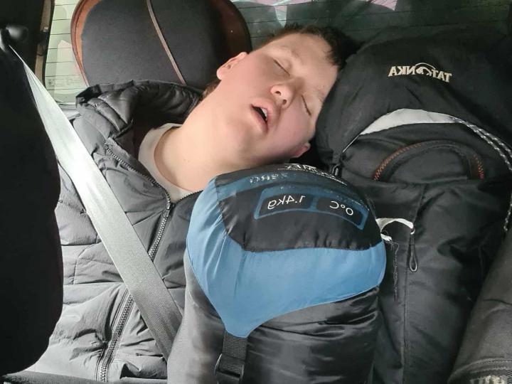 A very tired boy