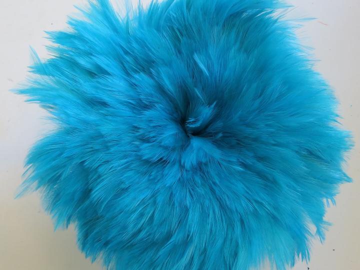 Aqua rooster hackle strung bulk
