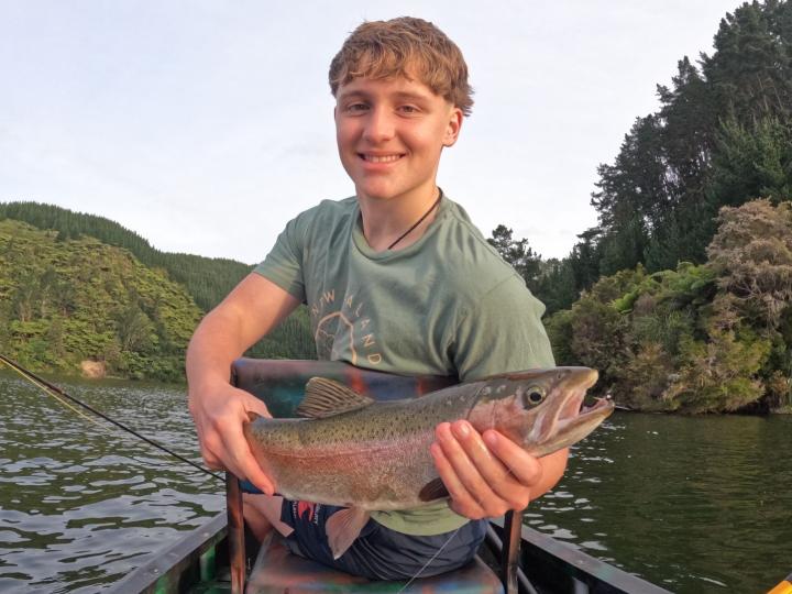 Christmas rainbow on a grey bugger