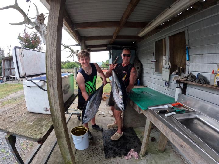 Jack and Dad showing off