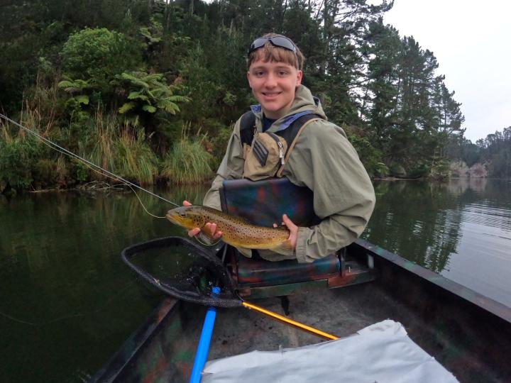 First of the day on a Taupo Tiger short shanked jigging smelt
