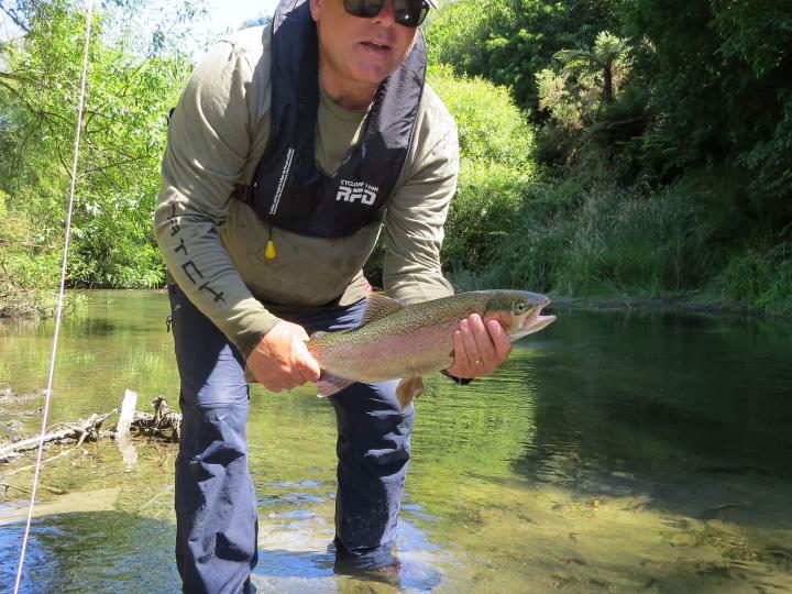 Andrew rainbow on a parachute caddis