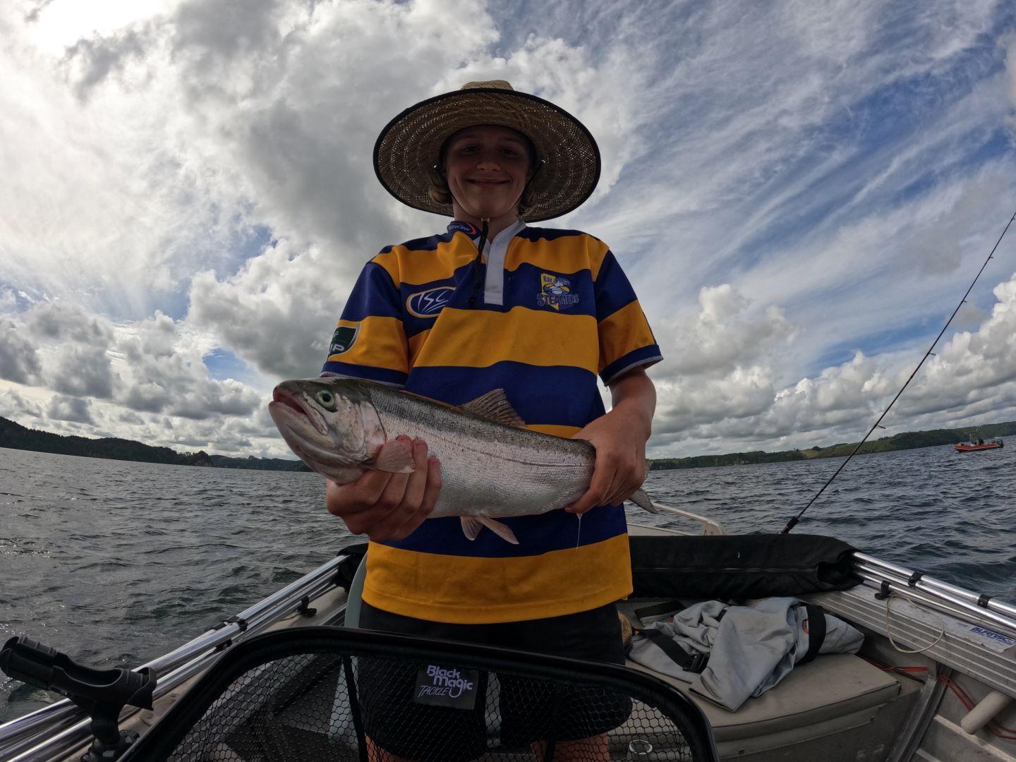 Jigging For Trout on Lake Rotoiti, North Island, New Zealand