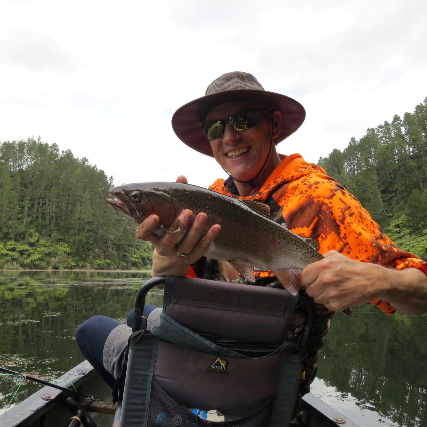 Lake Fishing in a Canoe with Woolly Buggers in New Zealand