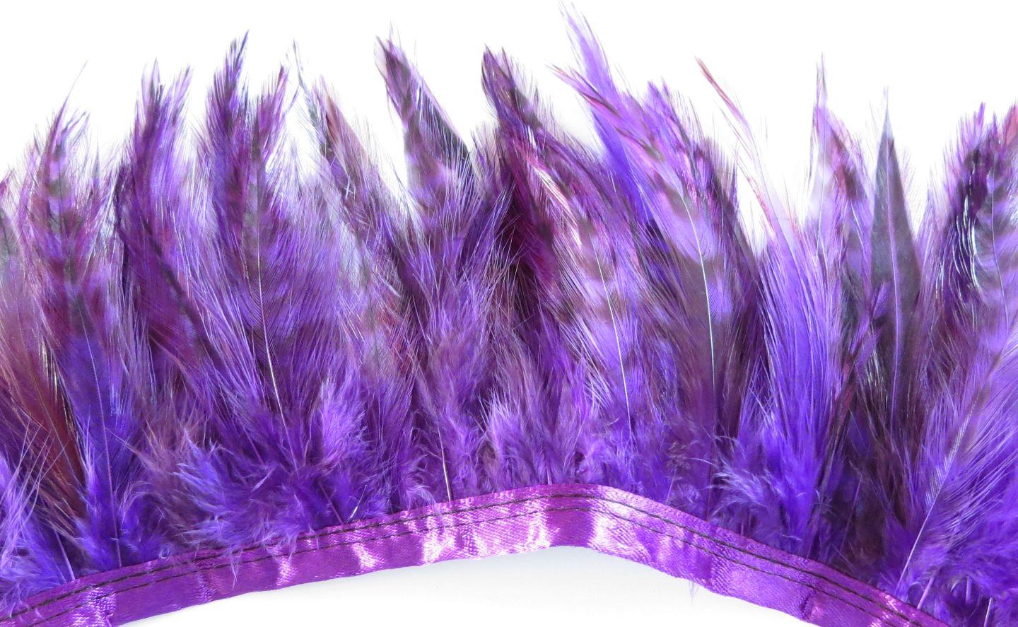 Purple Ginger Hackle Banded Feathers - Feathergirl