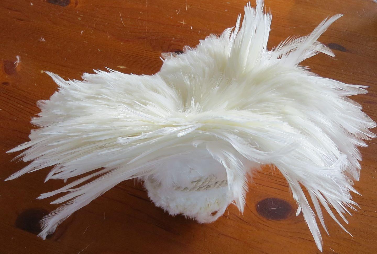 White Saddle Strung Feathers - Feathergirl