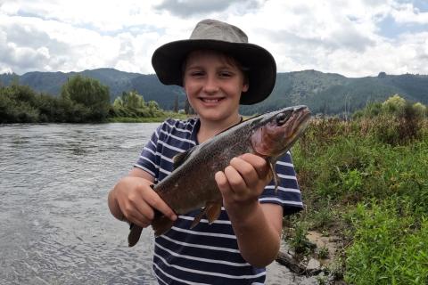 Rainbow on a dry fly