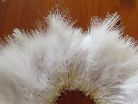 White Marabou Strung Feathers Closeup