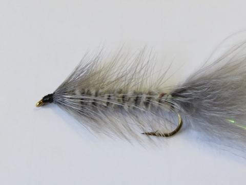 Grey Woolly Bugger Trout Fly