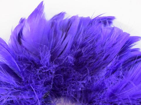 Purple Goose Coquille Strung Feathers Closeup