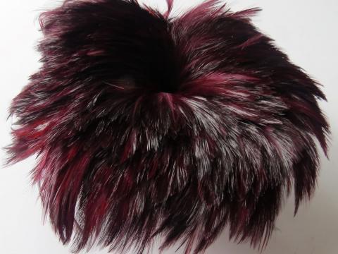 Boysenberry Rooster Hackle Strung Feathers Bulk