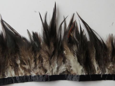 Deep Forest Green Banded Saddle Feathers