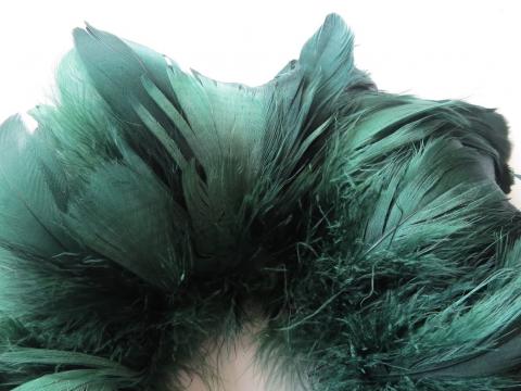 Emerald Green Goose Coquille Feathers Closeup