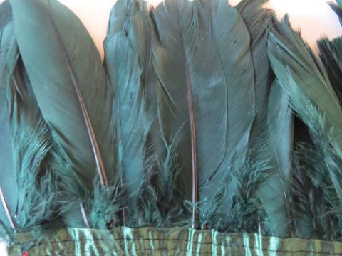 Emerald Green Goose Nagorie Banded Feathers