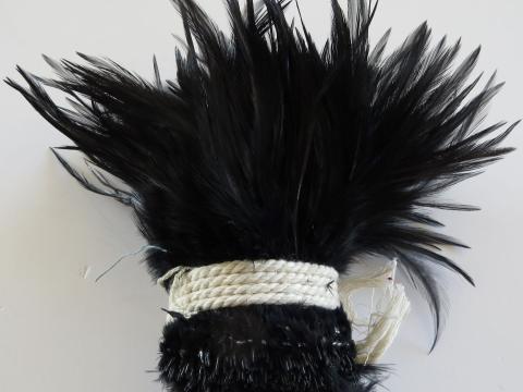 Black Rooster Saddle Feathers Bulk