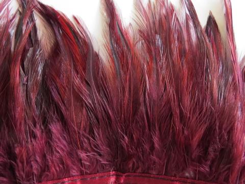 Maroon Ginger Hackle Banded Feathers
