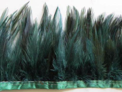 Emerald Green Ginger Hackle Banded Feathers