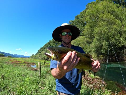 Steve with a nice spring creek brown