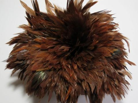 Caramel Cream Strung Feathers Dyed Rich Brown Bulk
