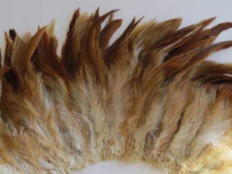 Caramel Strung Schlappen Feathers Closeup