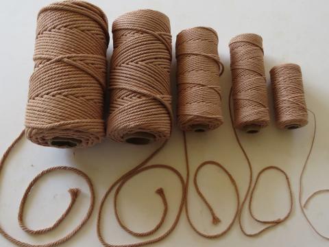 Five sizes of muka beiger cotton twist cord
