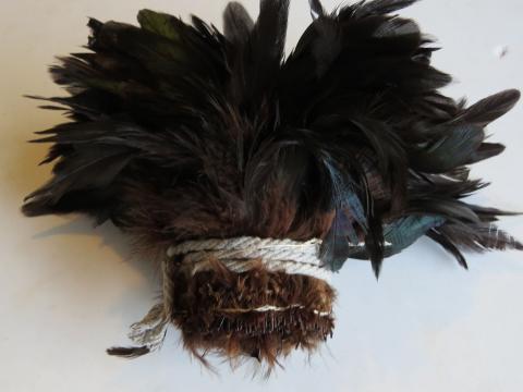 Royal green strung feathers dyed rich brown bulk