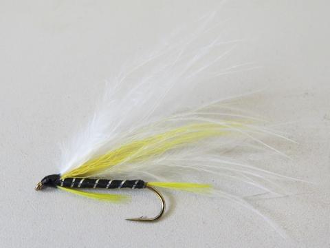 Black Ghost Streamer Fly with Bucktail and Marabou
