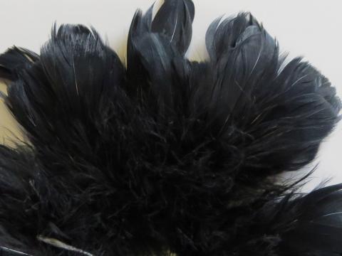 Black Nagorie Strung Feathers Closeup