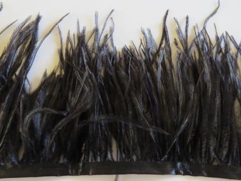 Black Ostrich Herl Banded Feathers