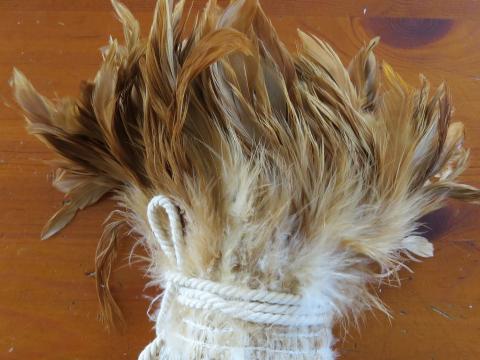 Caramel Strung Feathers Bulk