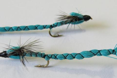 Blue damsel dry fly