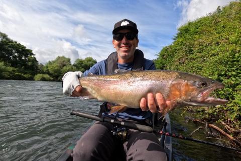 A trophy rainbow from the Rangitaiki River
