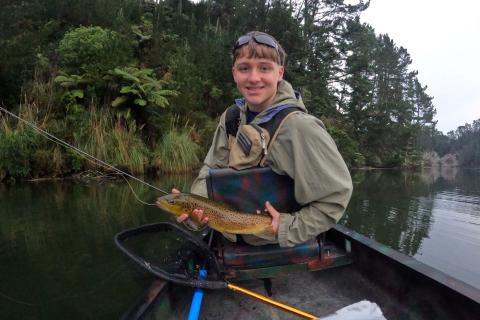 First of the day on a Taupo Tiger short shanked jigging smelt